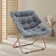 Moon Saucer Chair, Folding Lazy Chair with Metal Frame, Accent Soft Lounge Chair