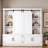 Multifunctional Hall Tree With Sliding Barn Door, Open Shelves And Storage Cabinets-2078341813