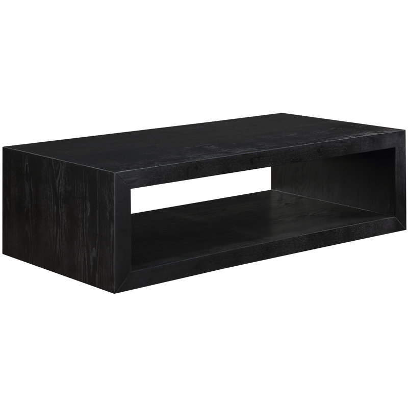 Table basse à plateau relevable avec rangement Alma, Noir