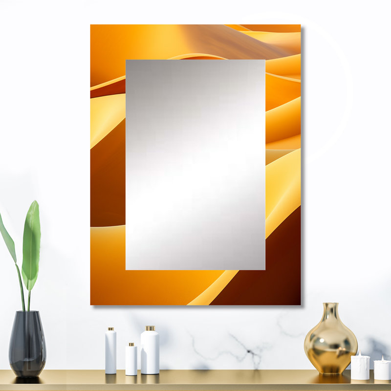 Dunes de sable jaunes - miroir mural désert, miroir décoratif global, impression d'art en métal, 32 po x 24 po