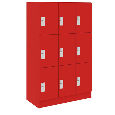 Armoire-penderie triple à neuf compartiments avec porte