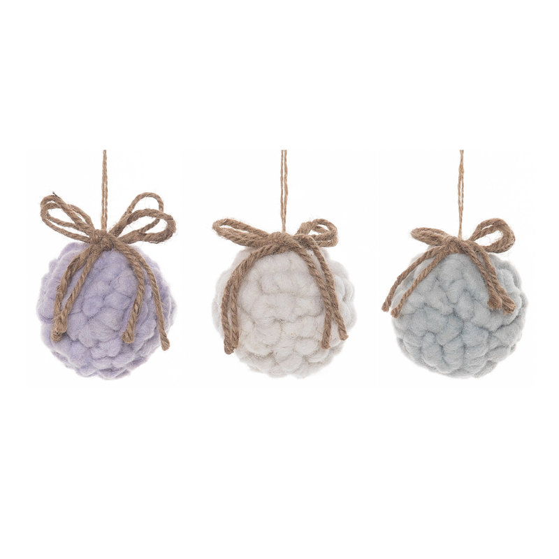 Ensemble de 3 boules de Noël en tricot