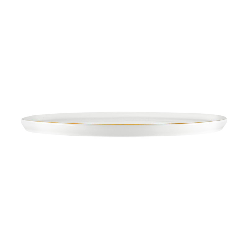Plateau de service en porcelaine à jantes colorées Canvas Home, Bordure dorée
