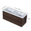 Meuble-lavabo 48 po avec lavabo double, lavabo en résine, 4 tiroirs à fermeture en douceur