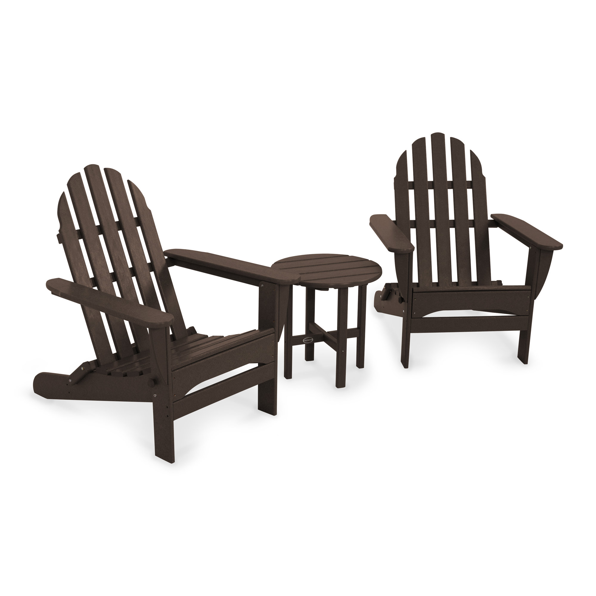 POLYWOOD Classic Adirondack 3 Piece Seating Group, Mahogany