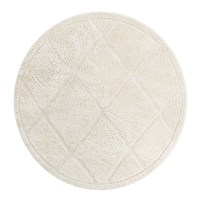 Cand Ivory Area Rug, Round 7'10"