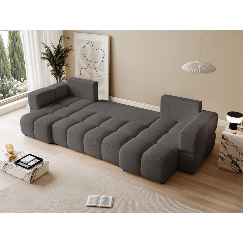 6 Seater Sofa Bed, Dark Grey
