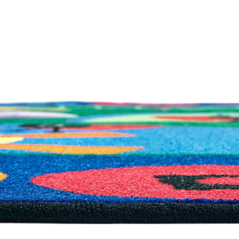 Tapis bleu / rouge Ladybug Circletime Premium Collection, Ovale 6 pi 9 po x 9 pi 5 po