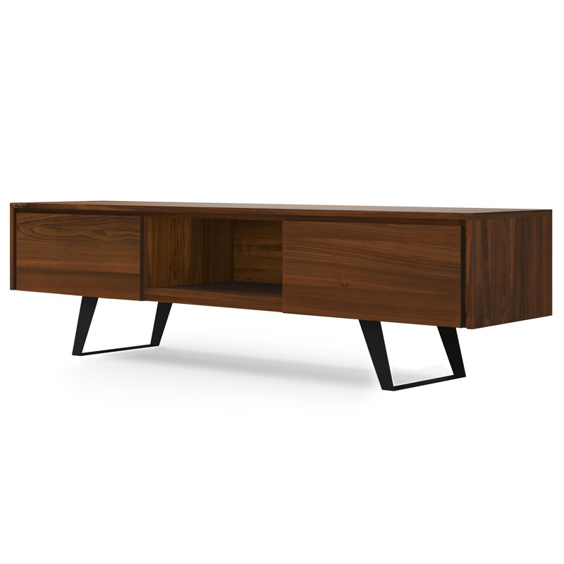 Lowry 72 Inch Walnut TV Media Stand with Cabinet