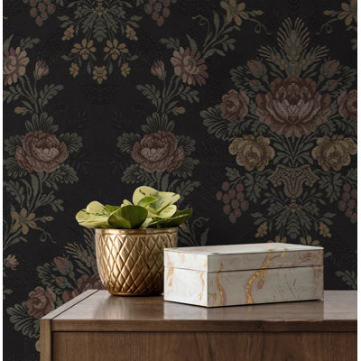  Wrought Iron Hasset Tapestry Floral Peel And Stick Wallpaper