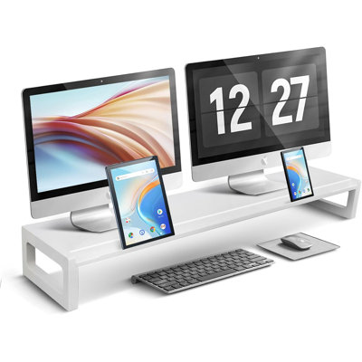 Dual Monitor Stand Riser – 36-Inch Computer Monitor Stand with Multifunctional Slot for 2 Monitors