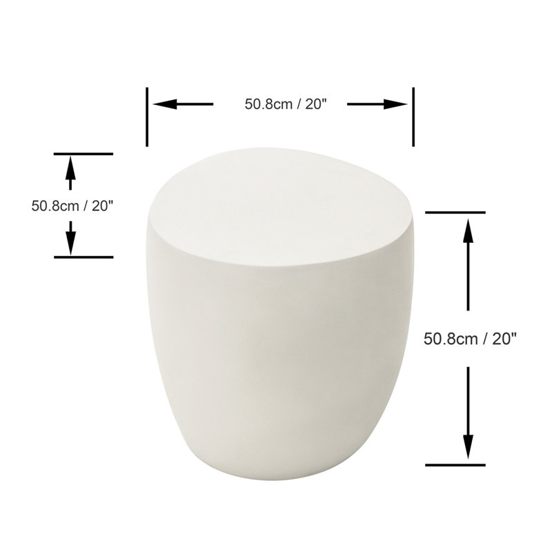 Ikaria GRC Side Table, Cream White