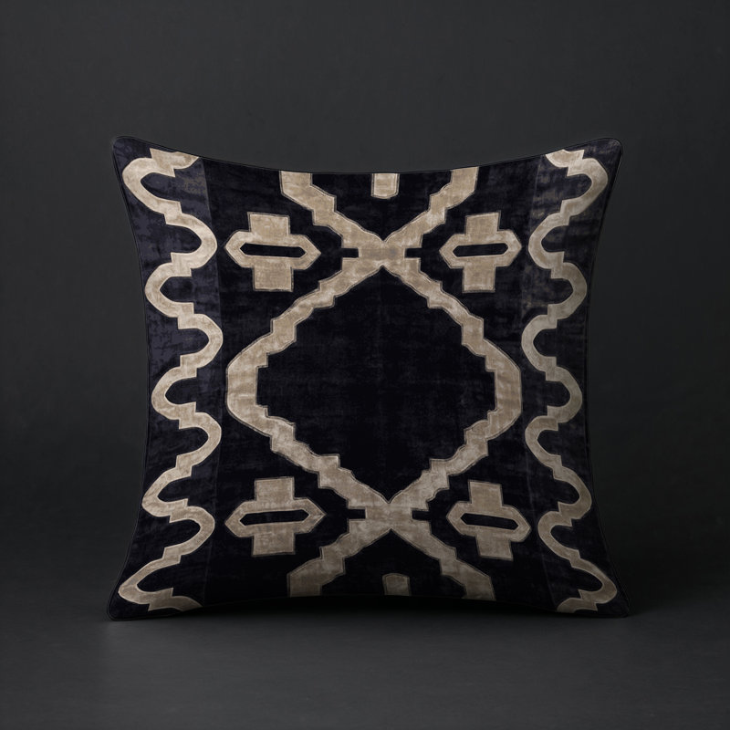 Coussin décoratif intérieur et extérieur Modern, Mauve géométrique 9, Carré 20 po