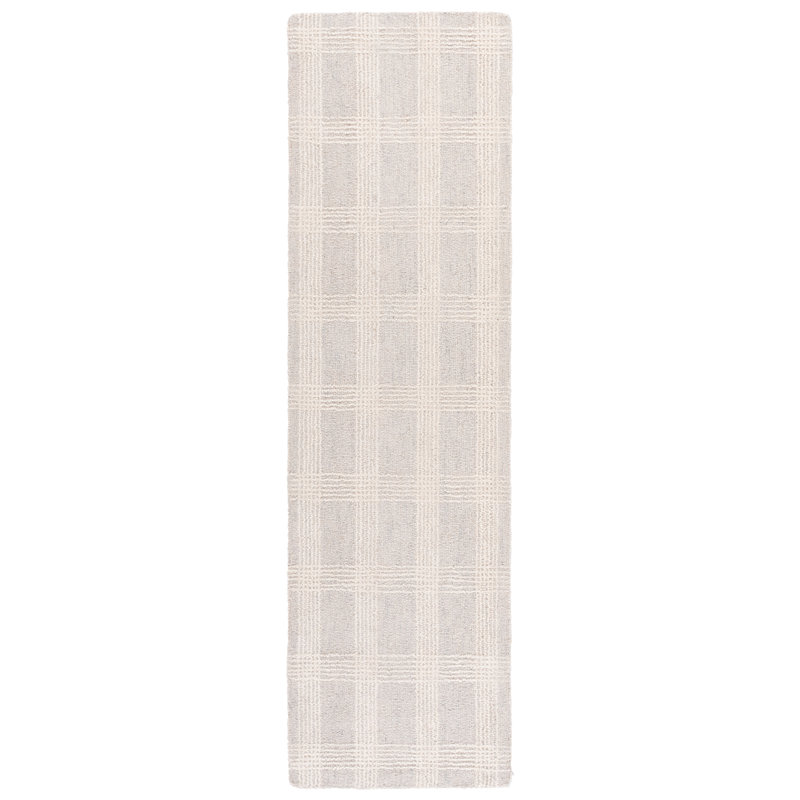 Genre 85% laine touffetée à la main 85%; Tapis géométrique 15% coton, Tapis de couloir 2 pi 3 po x 8 pi