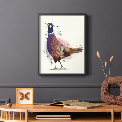Pheasant Splash 6, reproduction encadrée - bois massif