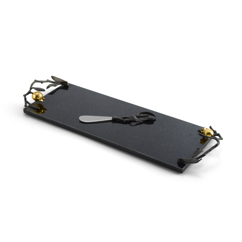 Pomegranate 17.25" L Cheese Board with Knife