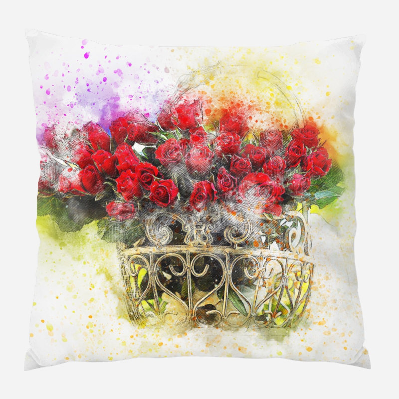Housse et insert de coussin carré DeBary, Microsuède, Intérieur