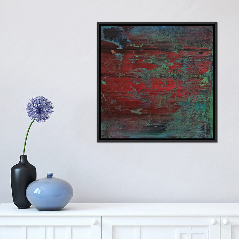 « mural 41 », reproduction sur toile, H 18 po x l 18 po x P 1,5 po, Toile avec cadre noir, Pas de tapis