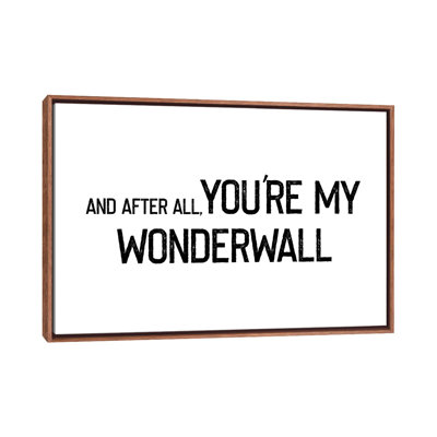 « Wonderwall », impression d’art textuel