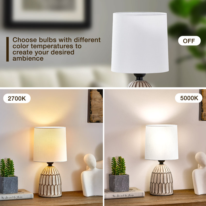 Mini Boho Farmhouse Table Lamp Rustic End Table Decorative Small Lamps For Small Spaces Bedroom Nightstand Living Room Reading Desk Side Table Lamp