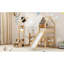 Lit mezzanine multifonctionnel avec cadre en bois, style maison moderne pour enfants