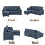 Canapé modulaire 76,5 po en mélange de lin avec lit escamotable et rangement pour chaise longue-230546523