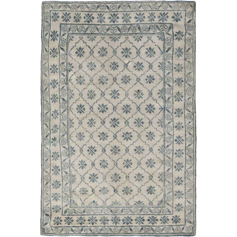 Antique One-of-a-Kind Rectangle 4' X 6'10" Hand Knotted Area Rug