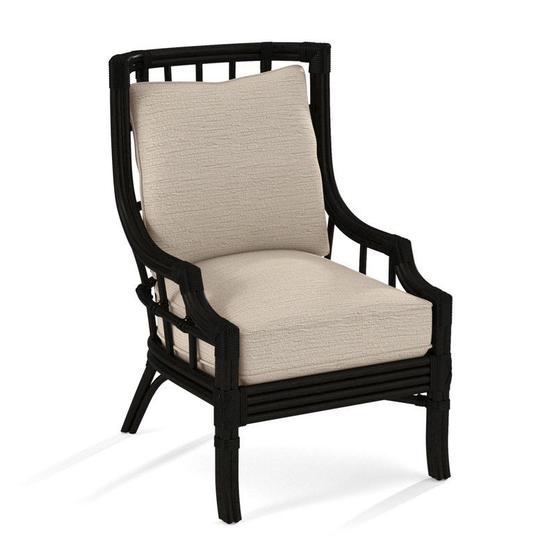 Seville Armchair, Oatmeal Crypton Performance; 0822-74, Antique Black