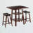 Hallatrow Walnut Finish 3-Pc Dining Set With 2-Stools and a Table, 36.06'' H X 33.52'' W X 33.52'' D-1963303971