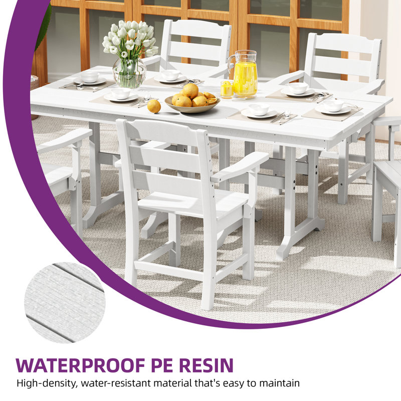 Ensemble de 2 chaises d'extérieur pour l'extérieur, toutes saisons pour terrasse, jardin, cour, bord de piscine, Blanc