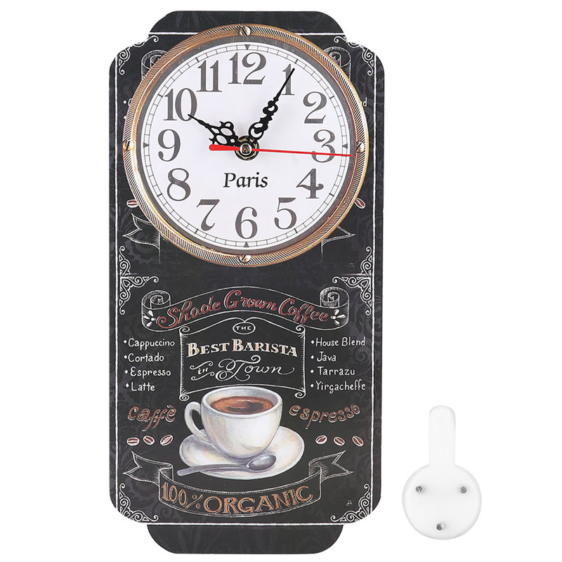 Horloge murale rectangulaire élégante, de style tendance, à suspendre dans un salon ou un bar.