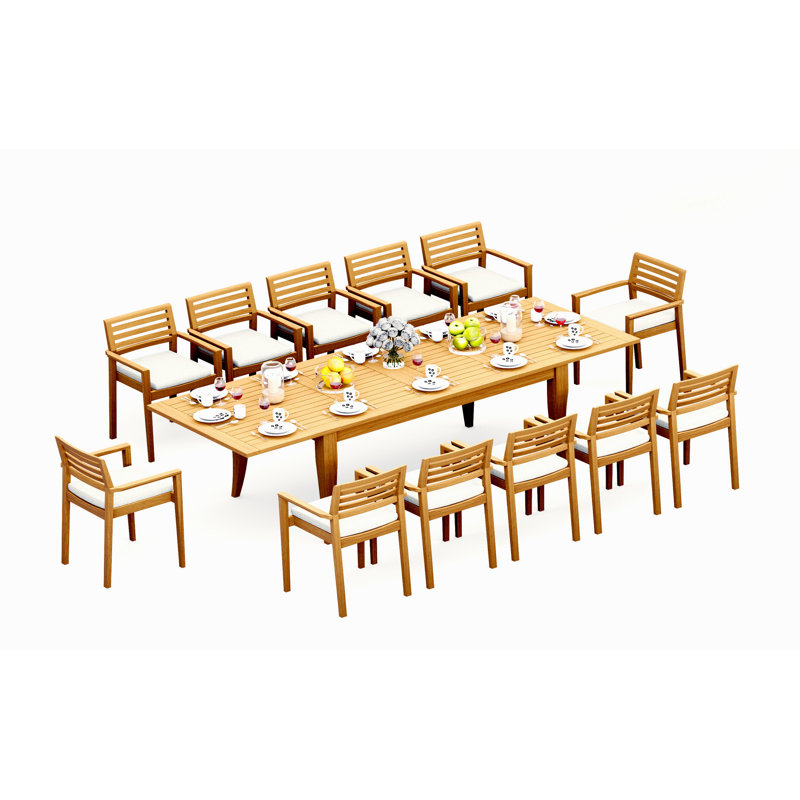 Montana Outdoor 13 - Piece Teak Dining Set