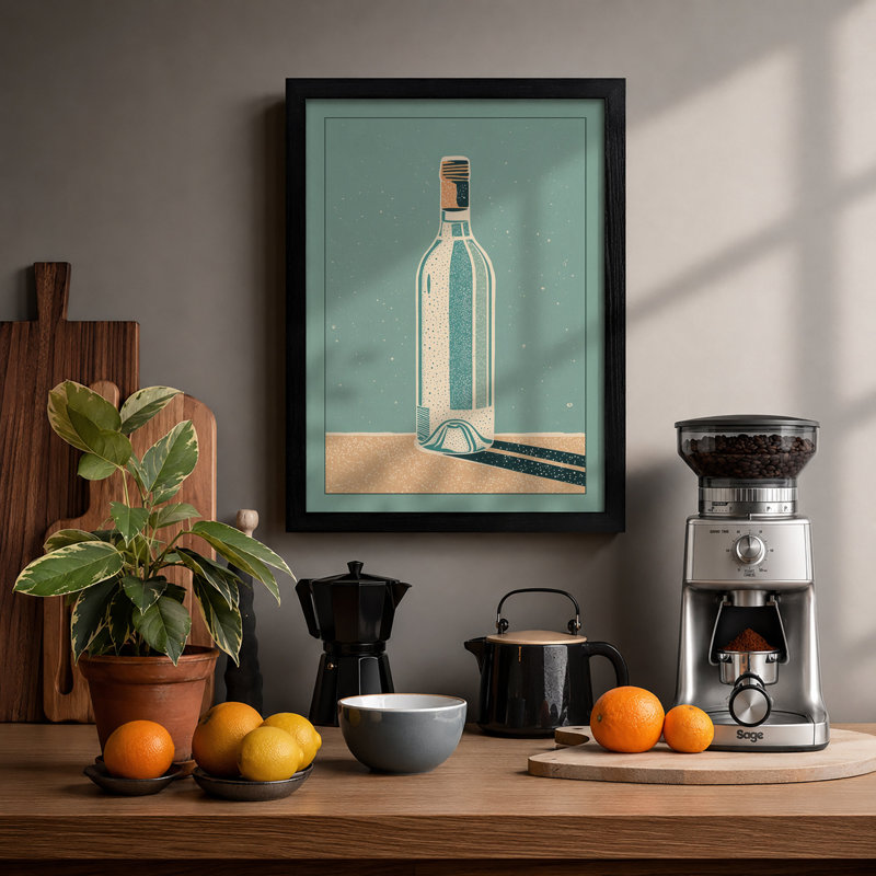 Spilled Reverie Modern - Framed Print, A2 - 59.4 x 42.0 cm, Black