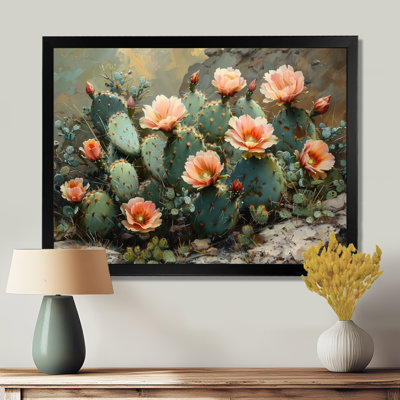 Cactus à fleurs vert et rose lueur II - cactus floral