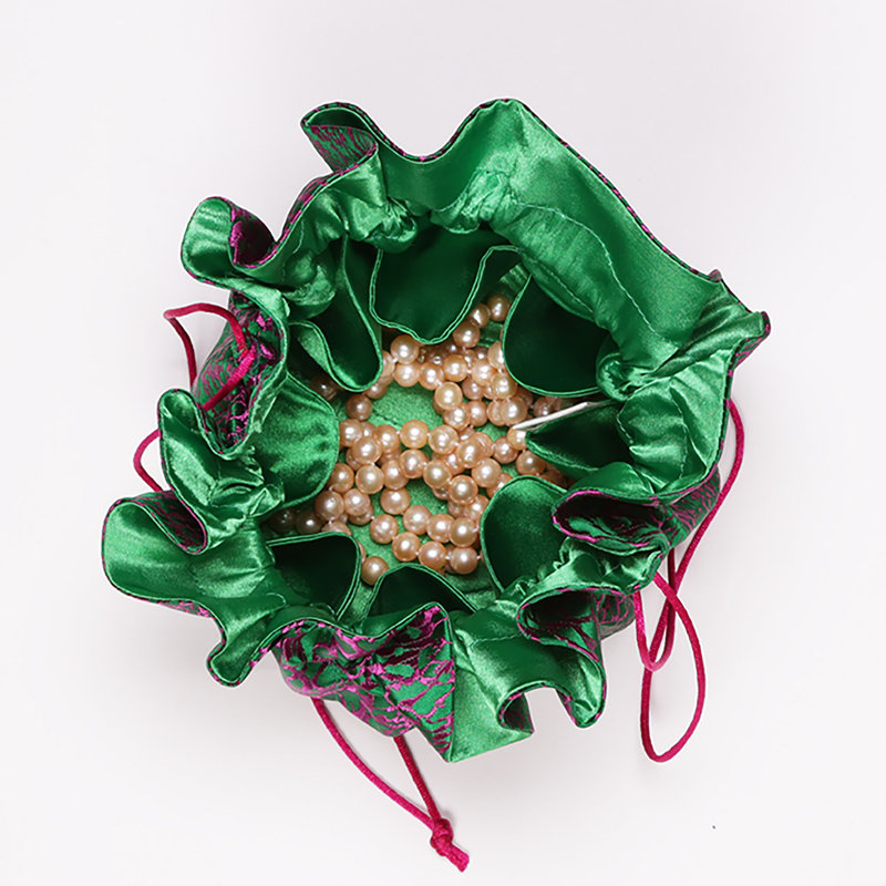 Petite pochette de voyage, Vert / fuchsia