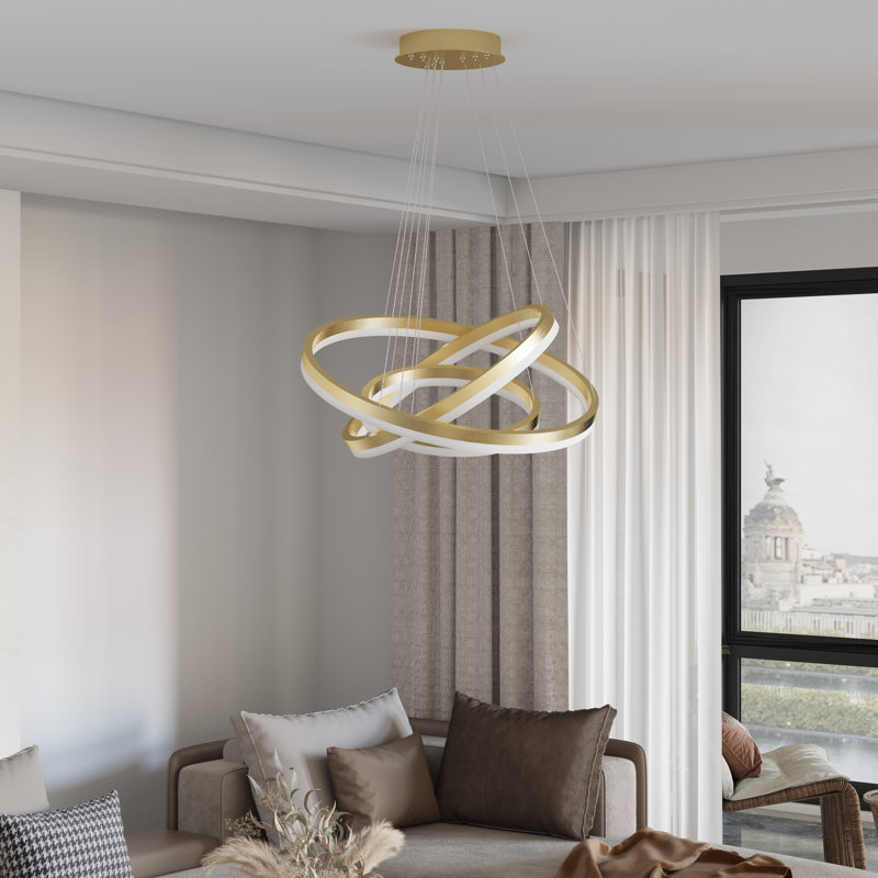 Lustre intégré à 3 lumières Arlyss, Doré