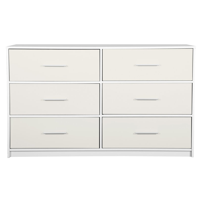 6-Drawer Dresser with Large Fabric Drawers, White