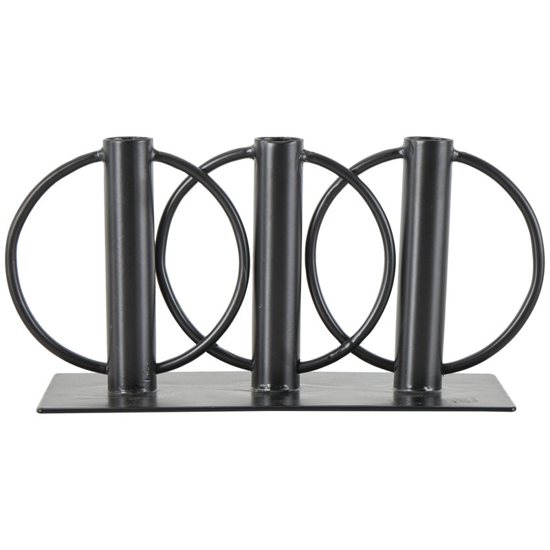 5.4'' H Aluminum Tabletop Candelabra, Black