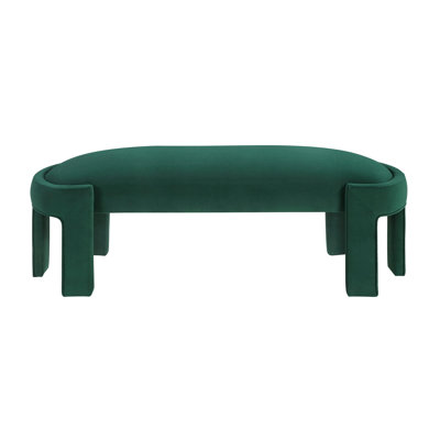 Velvet Upholstered Bench With Comfortable Foam Cushion And Plywood Frame For Bedroom Or Living Room Decor, 54" X 20" 19", 300Lb Weight Capacity, 1Pc Stylish Fabric Thick - Filled Seat Home Interior