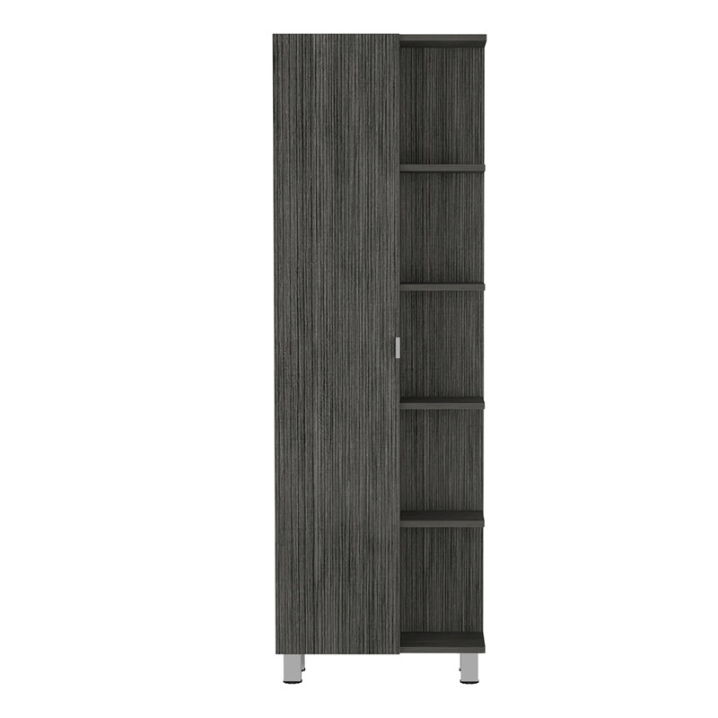 Armoire à linge à 5 tablettes, Gris