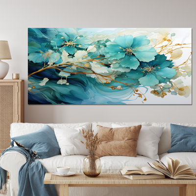 Madihah Teal Gold Abstract Fractal Mystic Mirage I
