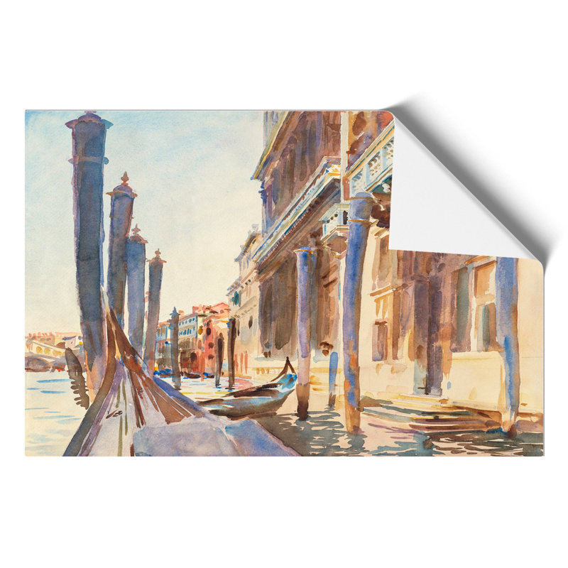 Gondola Moorings In Venice by John Singer Sargent - No Frame Painting, 30cm H x 42cm W x 0.1cm D