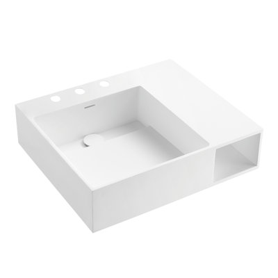 Évier de console moderne en laiton massif 24 pouces Kingston (8 pouces, 3 trous)