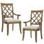 2 chaises de salle à manger avec accoudoirs, idée de conception Mid-Century, revêtement confortable, chêne blanc, bois d'hévéa massif-633527507