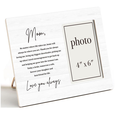 Mother of the Bride Photo Frame, 4x6 Inch Mom Keepsake Picture Frame Wedding Gift from Daughter