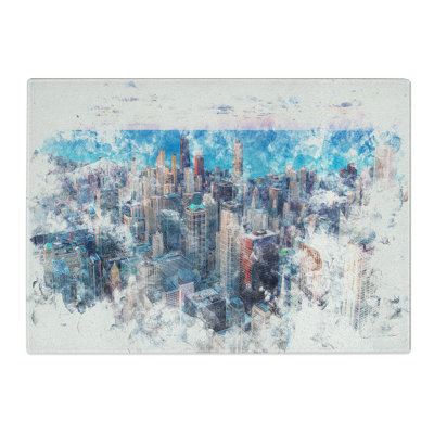 Tempered Glass the Beauty of the Chicago Skyline Chopping Board
