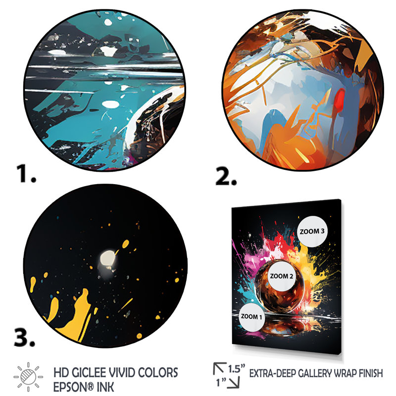 Rose vif Bowling Lane - Bowling, art mural, Cadre flottant noir, H 32 po x l 24 po x P 1 po