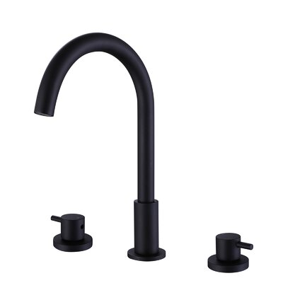 2 Installation Holes High Arc Bathroom Basin Faucet Dual Handle 360-Degree Swivel Vessel Sink -  Designer Collection, DC0897