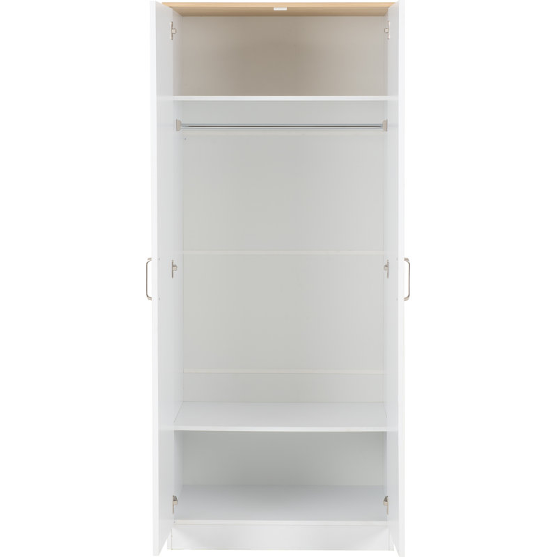 Henryville 2 Door Manufactured Wood Wardrobe, White