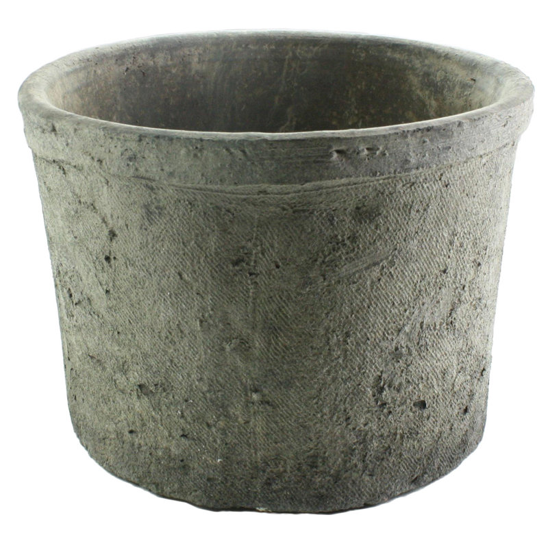 Almanett Terracotta Cylinder Pot Planter, 4.75" H x 6.25" W x 6.25" D, Moss Gray